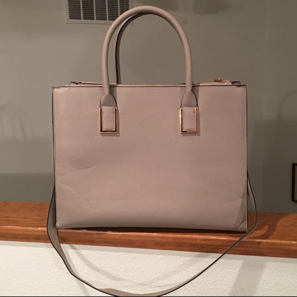 h&m taupe handbag